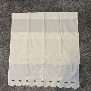 22.5"x29" 2 Panel Vintage Floral Embroidered Curtains Eyelet